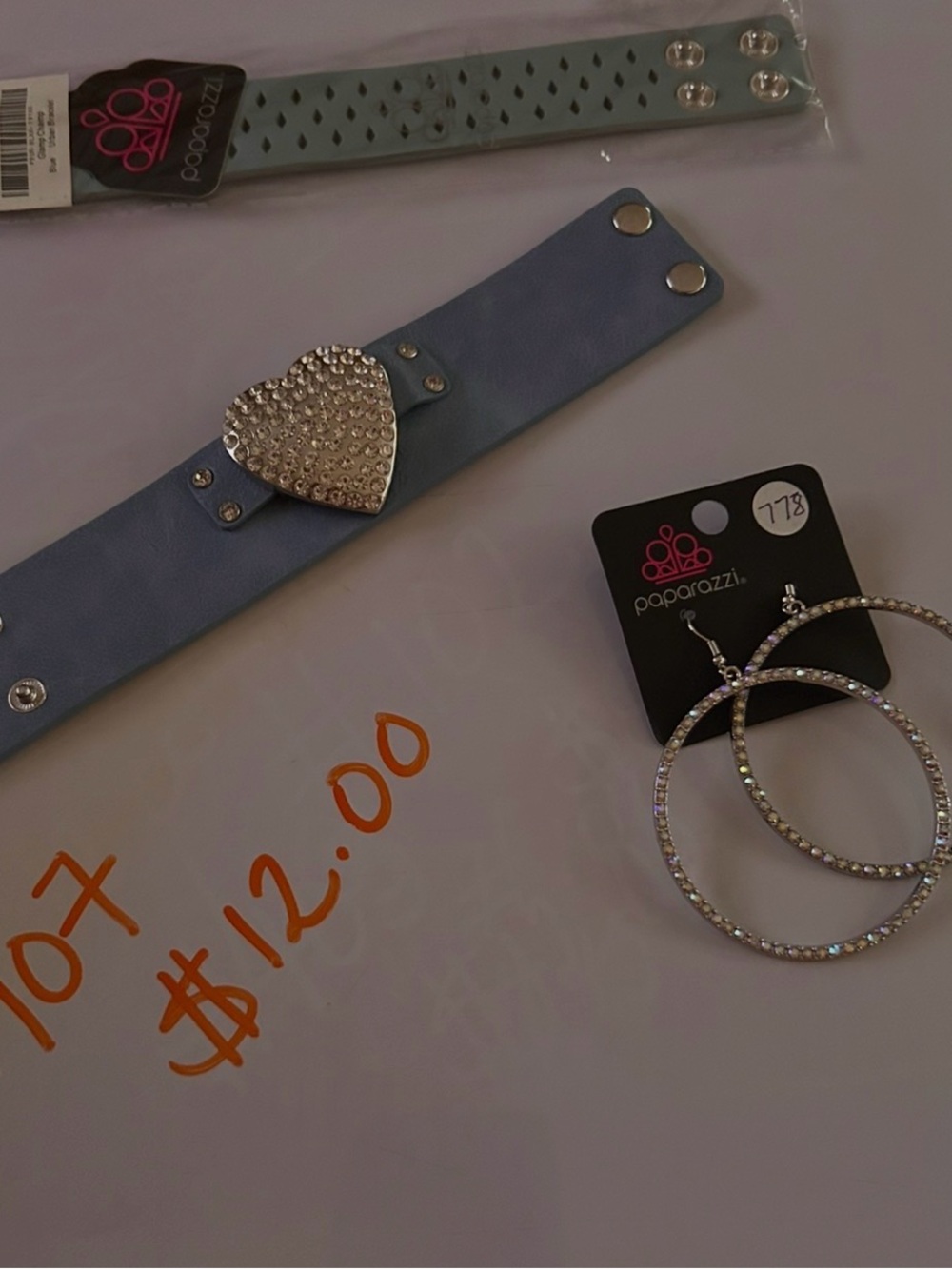 paparazzi Lavender Faux Leather Heart Snap Cuff Bracelet